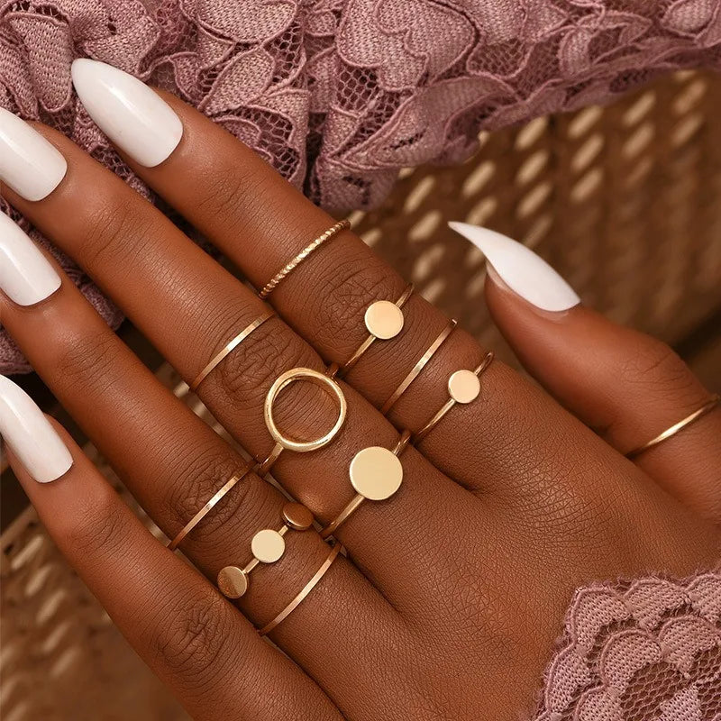 2023 women ring set bague femme matching rings bohemian fashion jewelry schmuck finger accesorios mujer couple gift wholesale