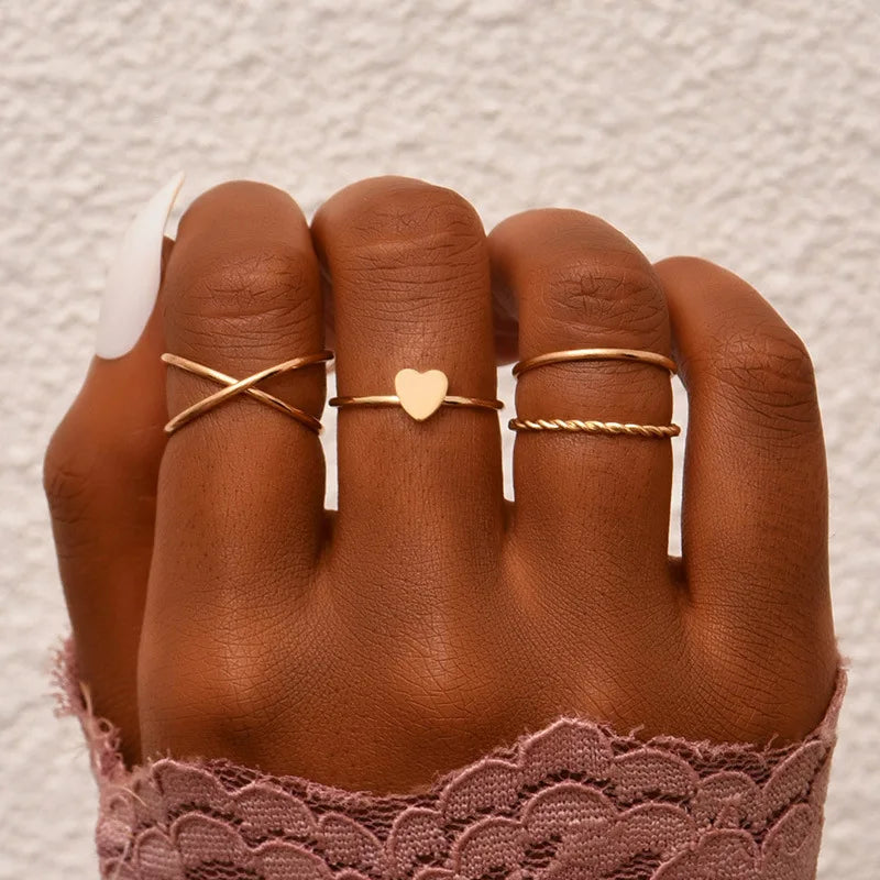 2023 women ring set bague femme matching rings bohemian fashion jewelry schmuck finger accesorios mujer couple gift wholesale