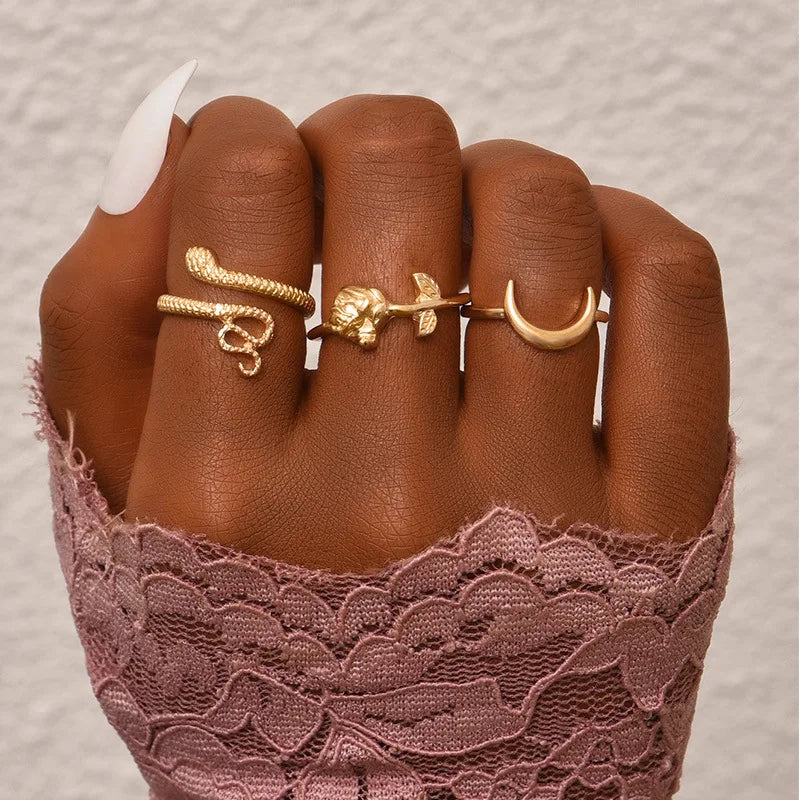 2023 women ring set bague femme matching rings bohemian fashion jewelry schmuck finger accesorios mujer couple gift wholesale