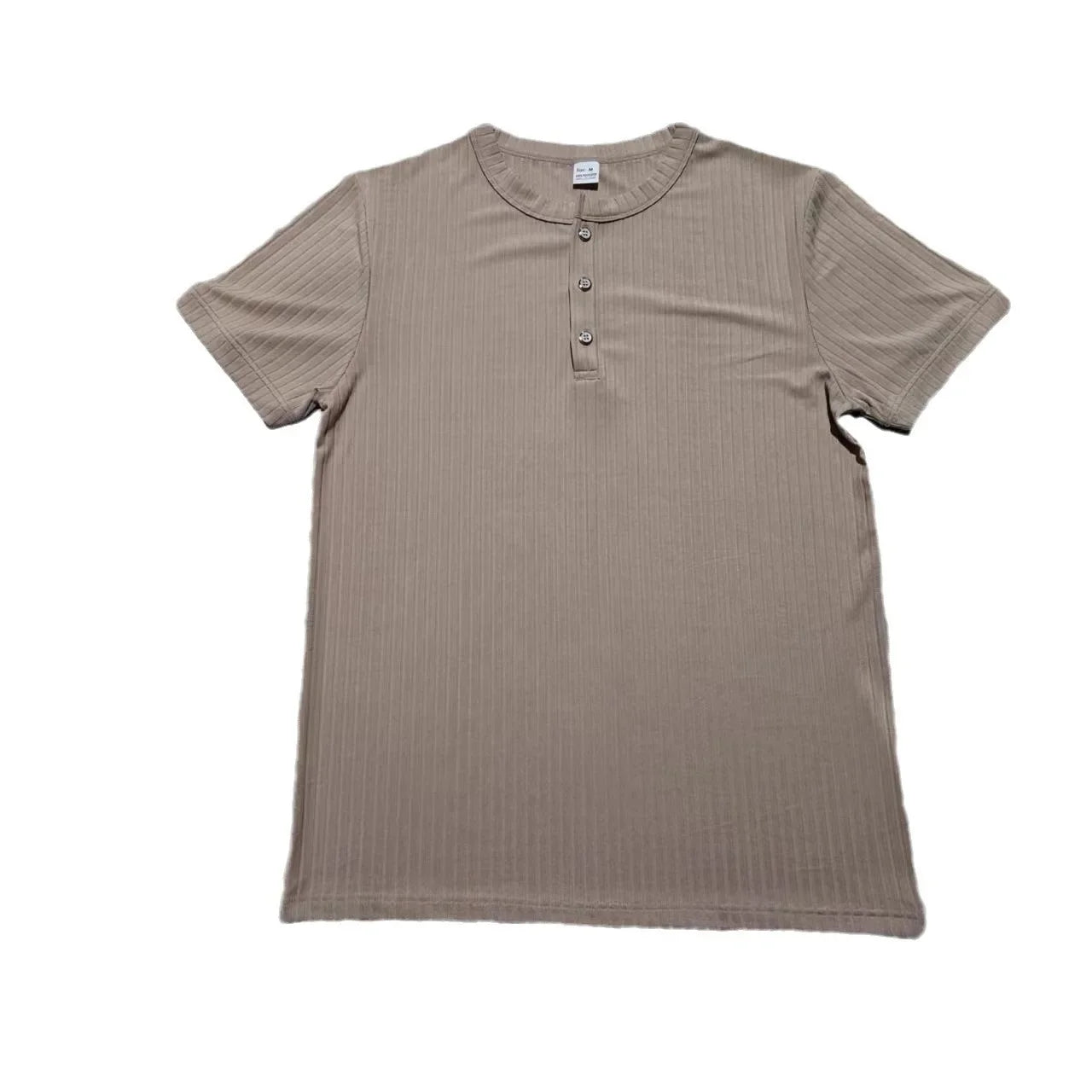 Fashion Europe and the United States solid color new summer short-sleeved foreign trade Henry shirt casual knitted T-shirt