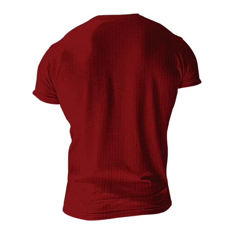 Fashion Europe and the United States solid color new summer short-sleeved foreign trade Henry shirt casual knitted T-shirt