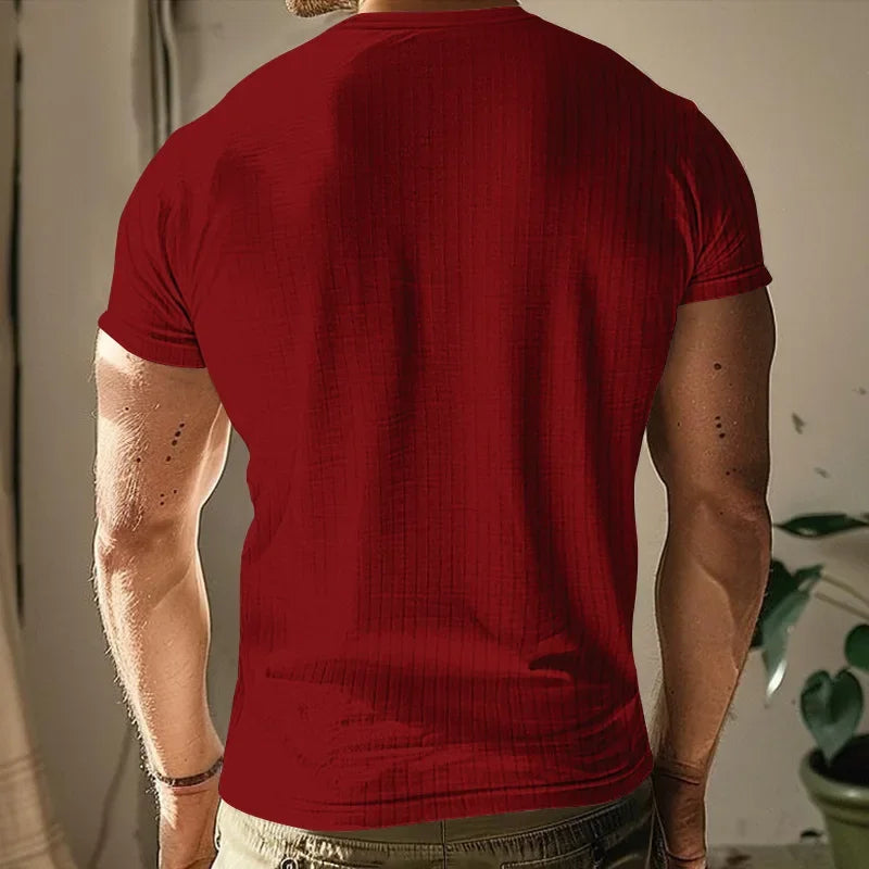 Fashion Europe and the United States solid color new summer short-sleeved foreign trade Henry shirt casual knitted T-shirt