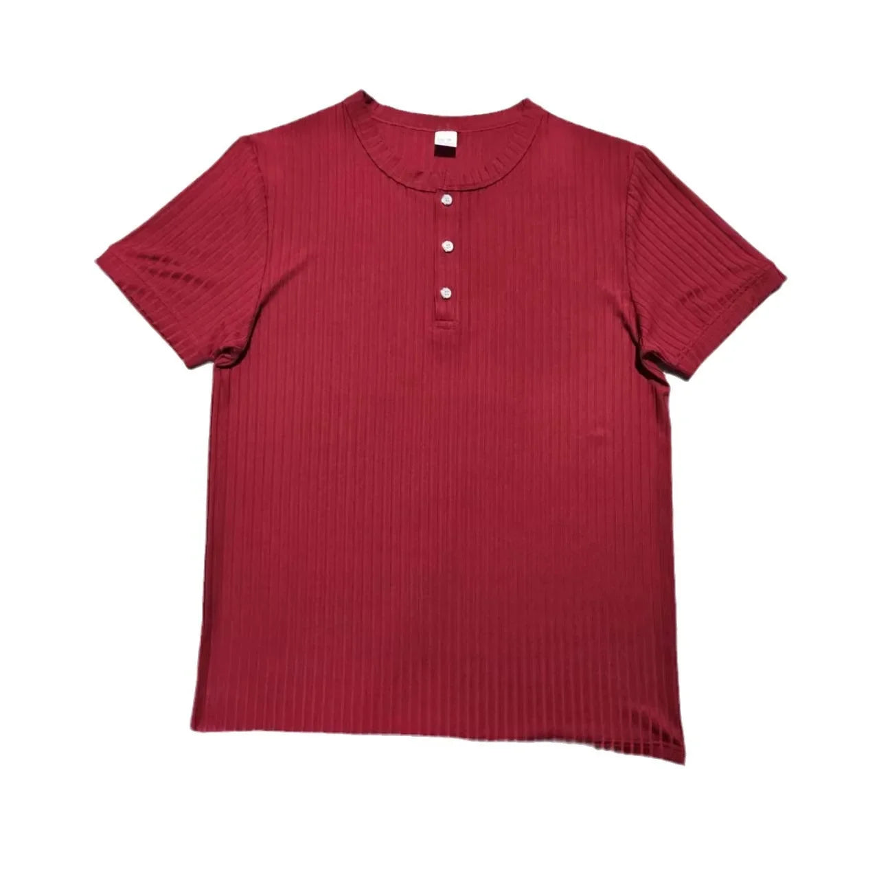 Fashion Europe and the United States solid color new summer short-sleeved foreign trade Henry shirt casual knitted T-shirt