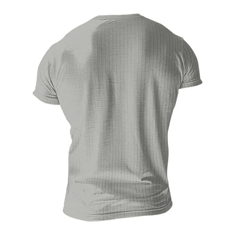 Fashion Europe and the United States solid color new summer short-sleeved foreign trade Henry shirt casual knitted T-shirt