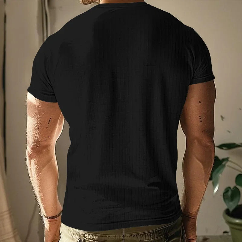 Fashion Europe and the United States solid color new summer short-sleeved foreign trade Henry shirt casual knitted T-shirt