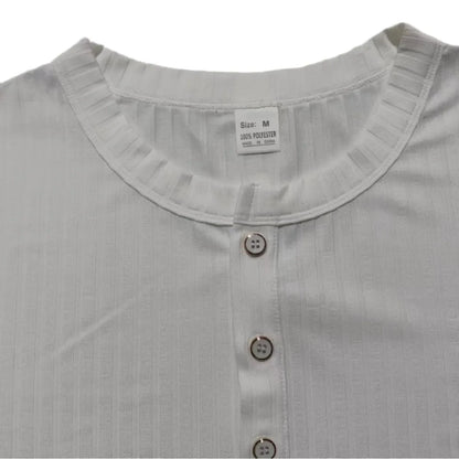 Fashion Europe and the United States solid color new summer short-sleeved foreign trade Henry shirt casual knitted T-shirt