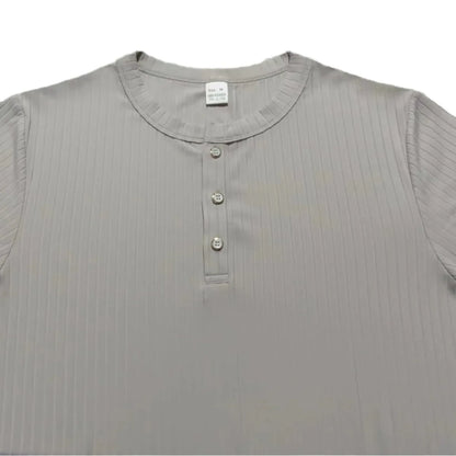 Fashion Europe and the United States solid color new summer short-sleeved foreign trade Henry shirt casual knitted T-shirt