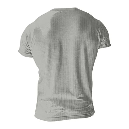 Fashion Europe and the United States solid color new summer short-sleeved foreign trade Henry shirt casual knitted T-shirt